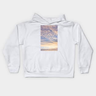 Calm sunset clouds and blue sky Kids Hoodie